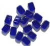 15 12mm Transparent Cobalt Rectangle Window Beads